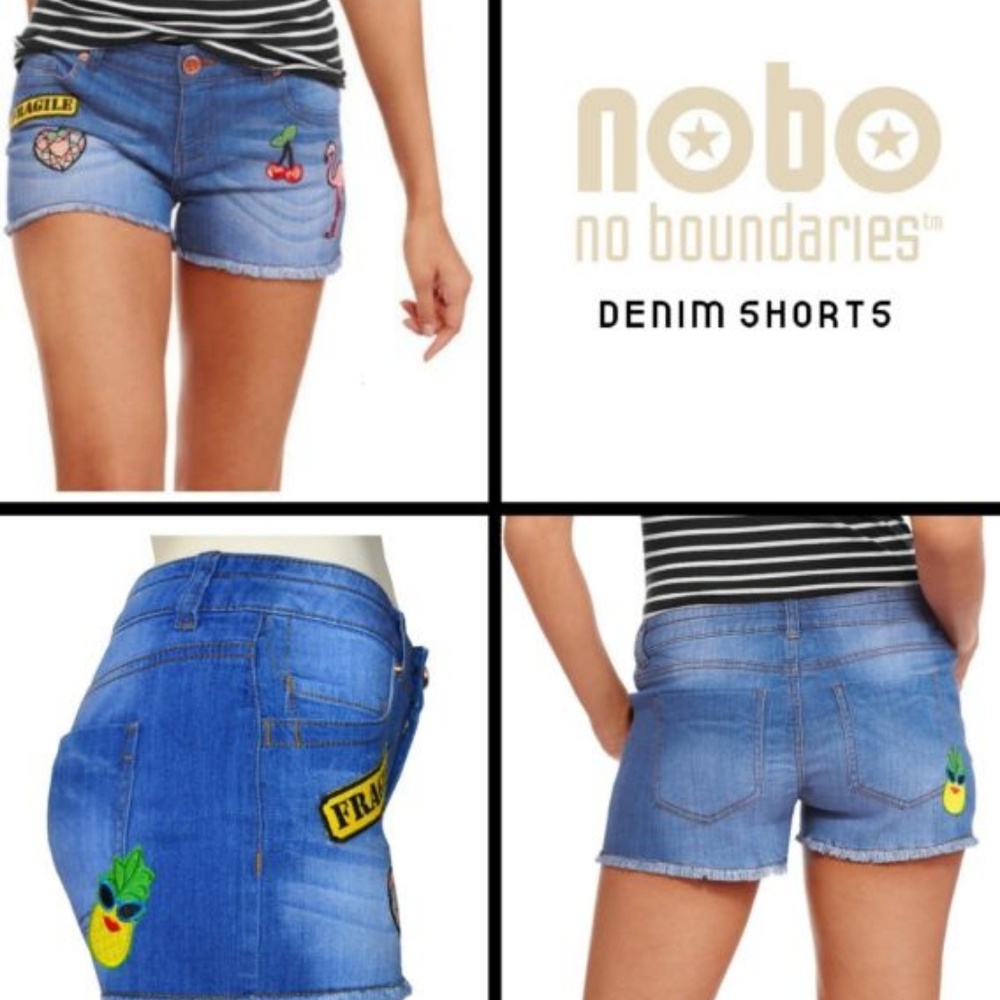 *BOGO 50%* No Boundaries patches jean shorts
